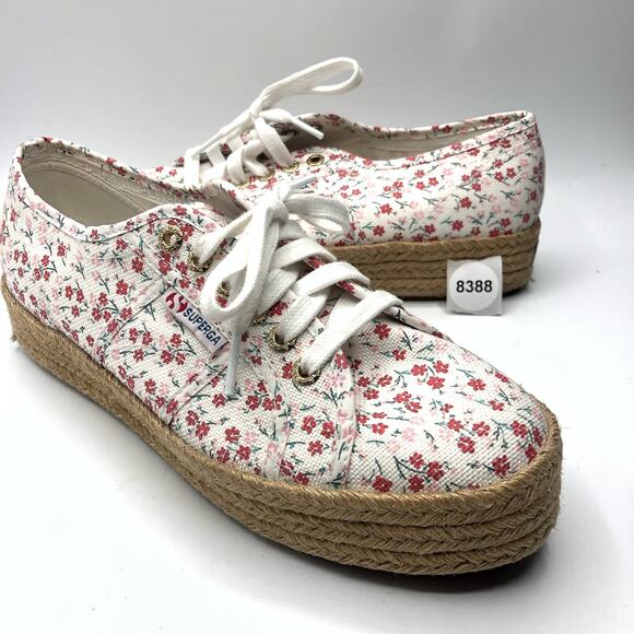 Superga  Floral Canvas Print Platform Espardrille Snearkers EU 40 / US 9 - Picture 11 of 11